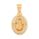 Medalla unisex en oro 10K con circonia